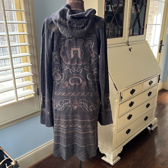 Johnny Was Brown Embroidered Knit Jacket - Picture 2 of 6